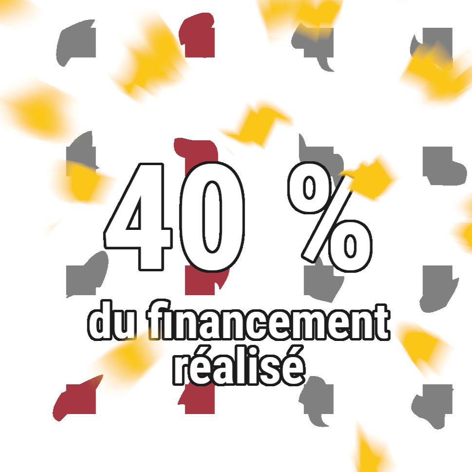 Affiche pour les 40% de l'objectif atteints